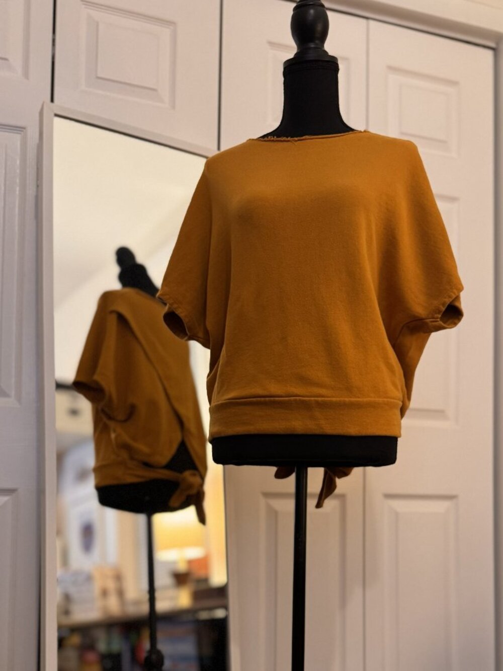Burnt Orange Terry Relaxed Dolman Top